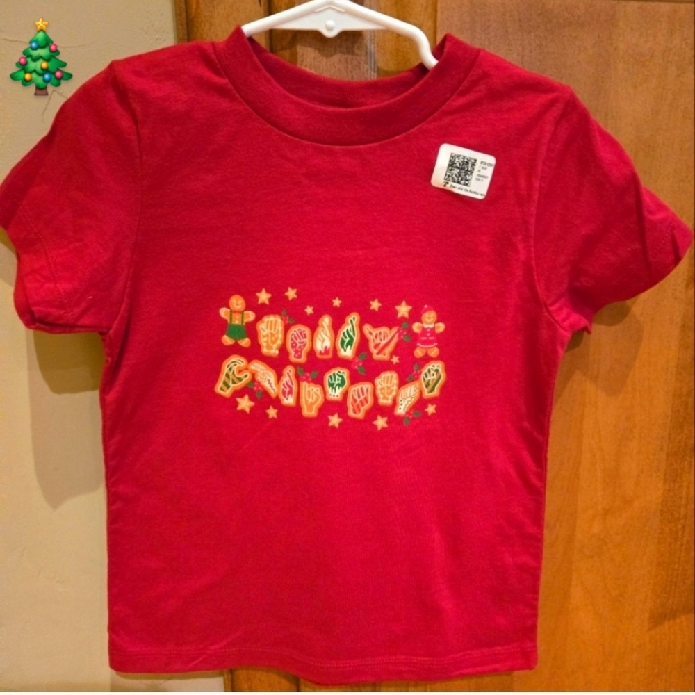 NEW MERRY CHRISTMAS IN SIGN LANGUAGE TSHIRT SIZE 3T